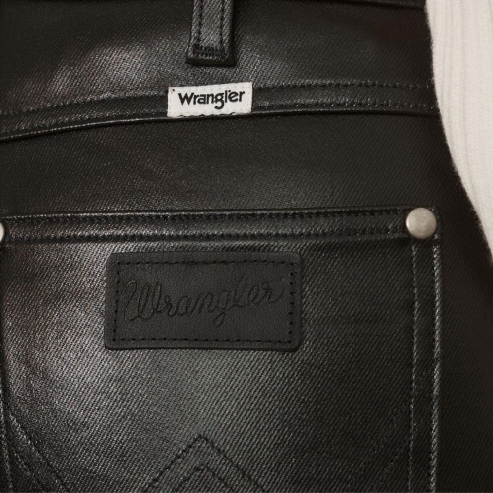 Black Leather Wrangler Jeans / Pants